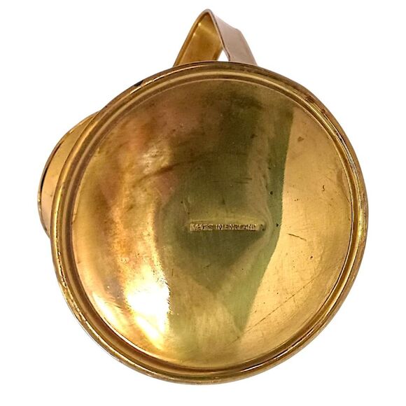 Brass Embossed Ale Pitcher Pub Scene Repousse Made In England Textured Vintage - Picture 7 of 16